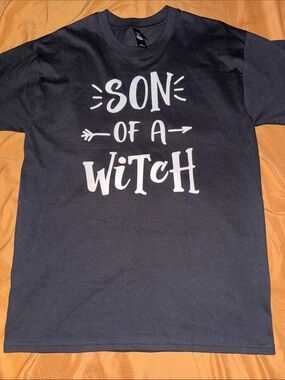 Son of a Witch Graphic Tee Black & White Unisex Adult Medium Streetwear Shirt